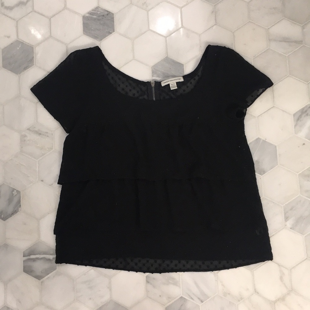 Meshy cute black top